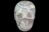 Realistic, Carved, Purple Fluorite Skull #116474-1